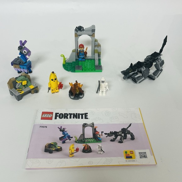 Lego Other - LEGO Fortnite 77075 Peely & Sparkplug's Campset Pre-owned 3 Figurines W/MANUAL